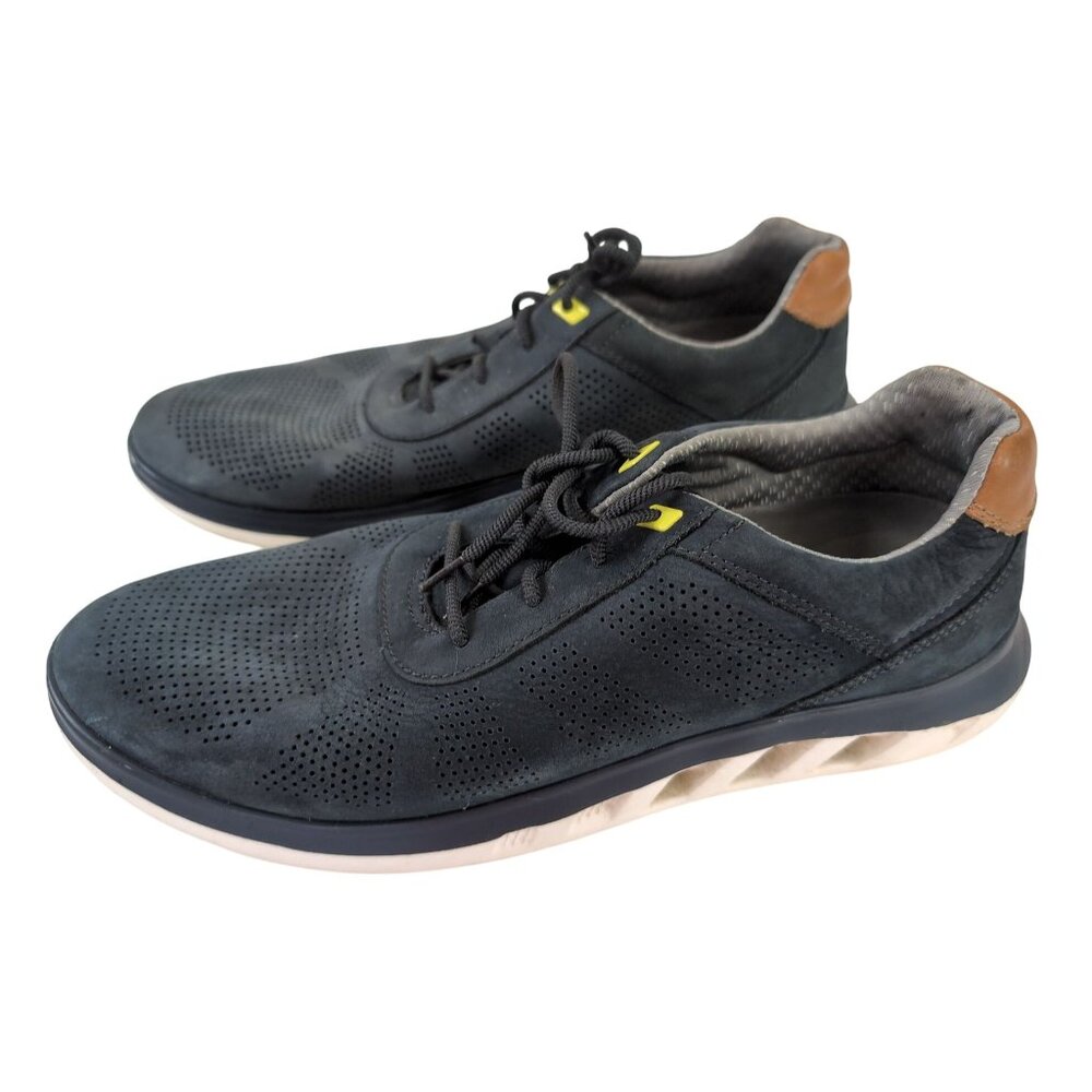 Johnston & Murphy‎ Sneaker Mens 11 Blue Activate U Throat Leather Lace Up Casual
